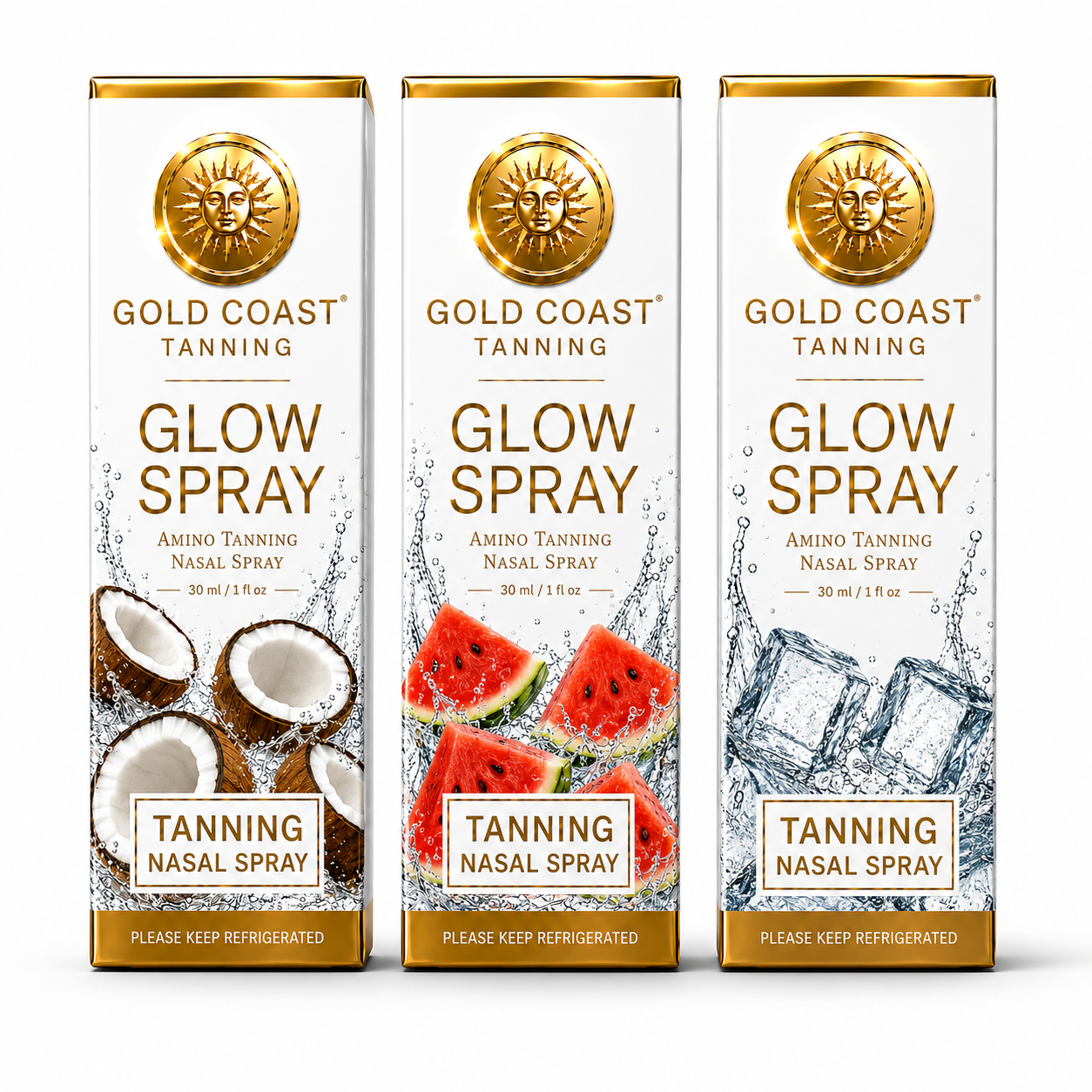 Gold Coast Tanning Trio – 3 × 20mL Ultimate Strength Glow Tanning Nasal Sprays