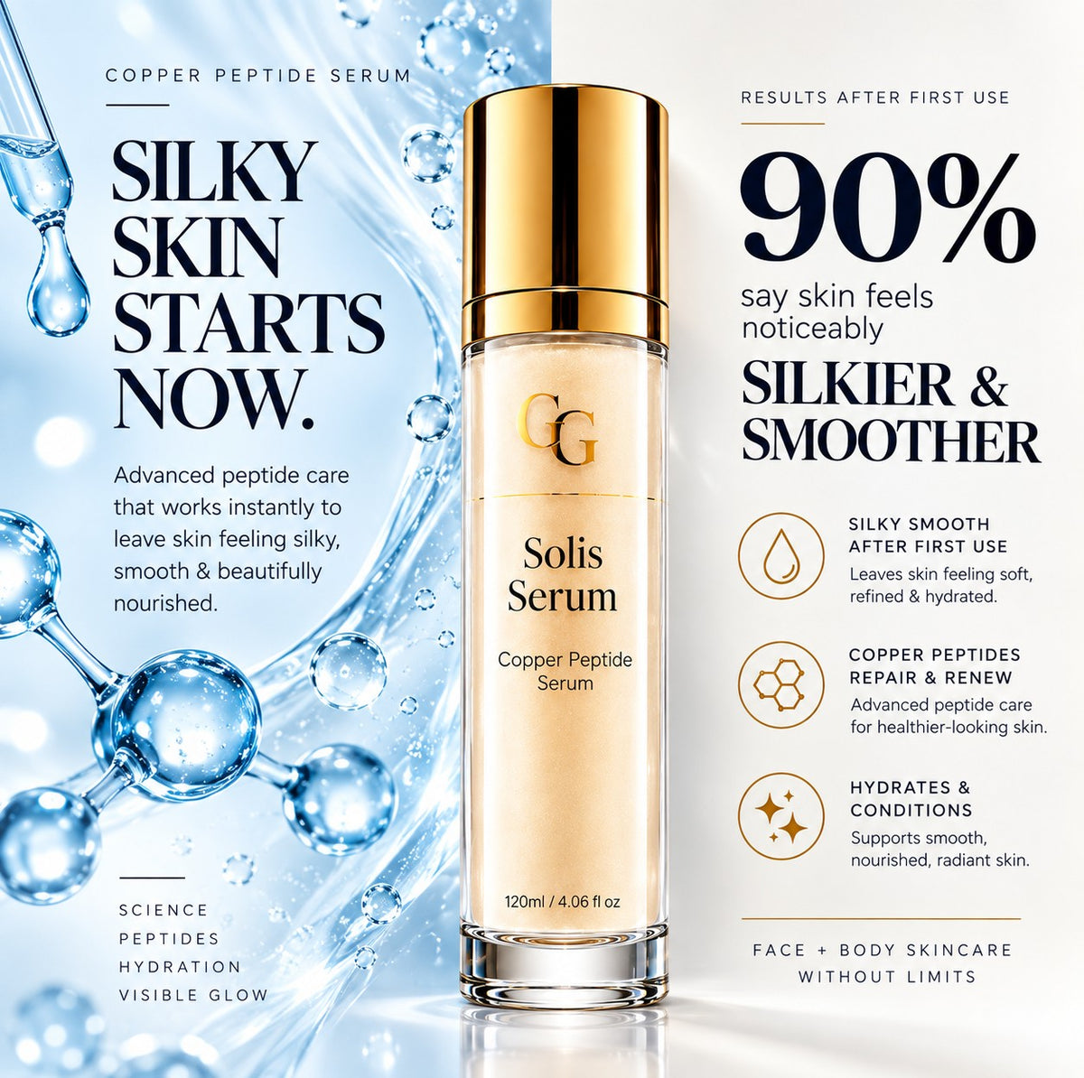 Solis Copper Peptide Face and Body Serum by Goldy Glow Australia